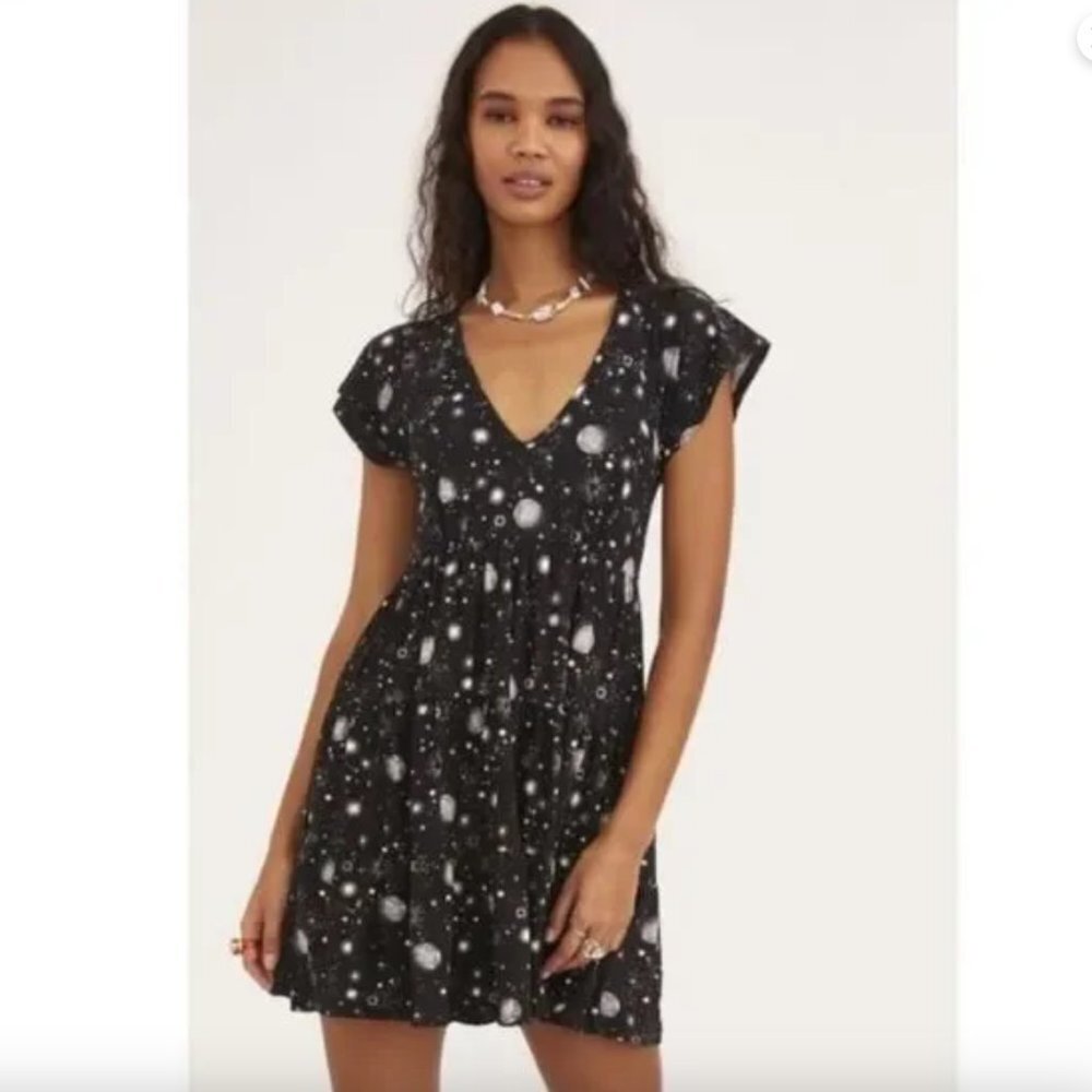 Urban Outfitters Julia Star Moon Space Short Sleeve Mini Dress Size‎ XS